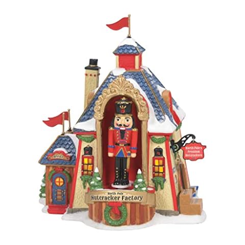 Department 56 North Pole Village Nutcracker Factory Animated Lit Building, 7.09 Inch, Multicolor Cover