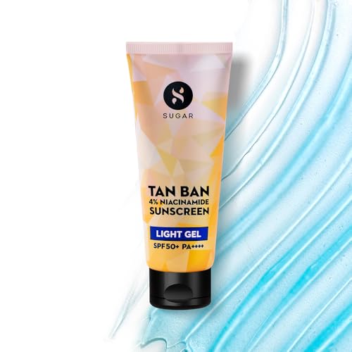 SUGAR Cosmetics Tan Ban Sunscreen SPF50 PA++++ Light Gel with 4% Niacinamide & 1% Hyaluronic Acid | Non Greasy & lightweight formula | No White Cast | 50ml