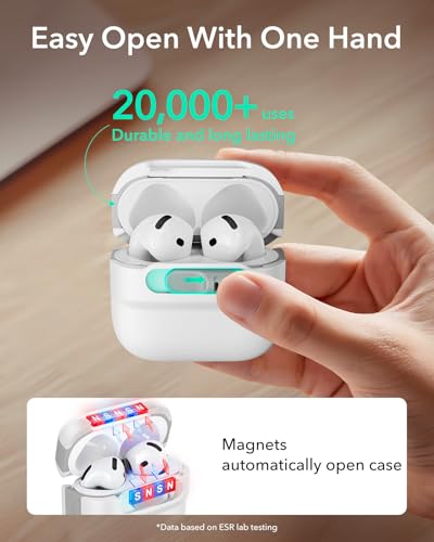 Image of ESR for AirPods 4 Case, Compatible with MagSafe, Pulse Series, White