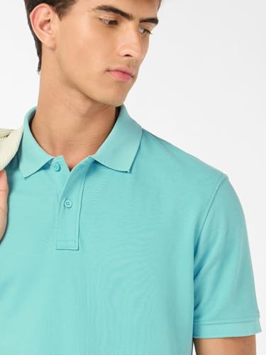 Image of Bewakoof Men Solid Regular Fit Half Sleeve Collar Pure Cotton T-Shirt