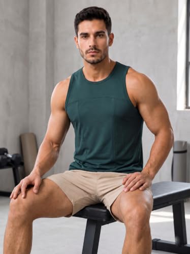 Image of CHKOKKO Men's Workout Gym T-Shirt Lightweight Sleeveless T-Shirt