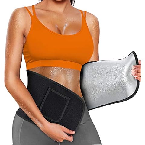 Nebility Waist Trainer Belt for Women & Men Waist Trimmer Sauna Sweat Waist Cincher Body Shaper Workout Sport Girdle - black - Medium Cover