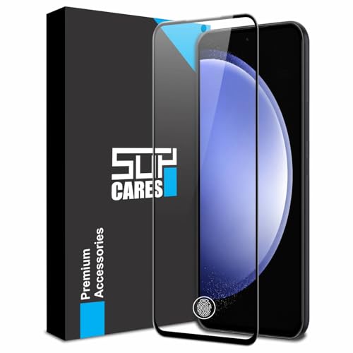 Image of SupCares Tempered Glass for Samsung Galaxy S24 FE and Galaxy M56 (6.7 Inch) With Installation Kit | 9H Edge to Edge Screen Protector | Black