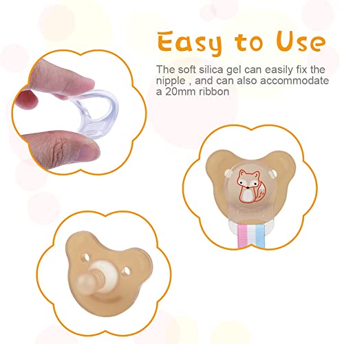 Vicloon Silikonring für Schnullerkette, 12 Stück Baby Silikonring Schnullerhalter Baby Ring Adapter, Schnullerkette Silikonring für Silikon Baby Dummy Schnuller Clip (Transparente)