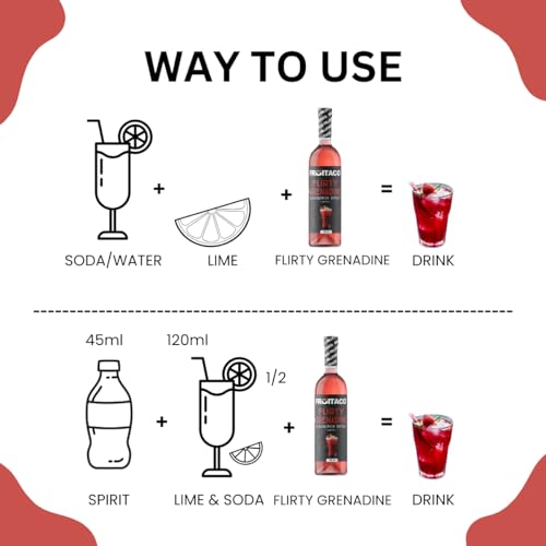 Image of Fruitaco Grenadine Syrup 500ML : Mixer for Mocktails, Cocktails, Drinks, Juices, Beverages, Parties | Non Alcoholic Mix 500ML Bottle