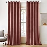 Woaboy Velvet Curtains 90 Drop Dusty Rose Pink Curtain for Living Room Thermal Blackout for Girls Bedroom Luxury Eyelet Drapes Window Treatment Insulated Soundproof & Room Darkening W46 x L90 2 Panels