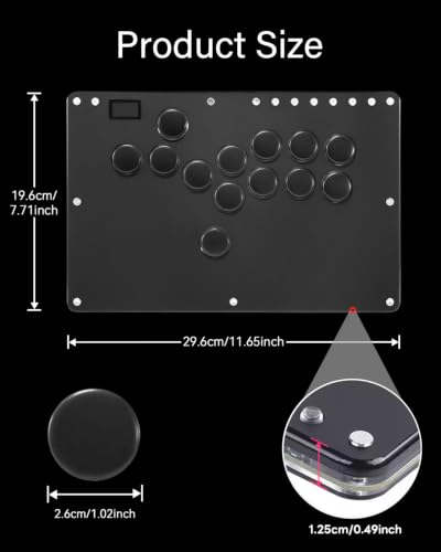 Image of JZW-Shop Haute42 Arcade Stick T13, All-Button Arcade Controller for Switch /PC /PS4 /PS3 /Steam Deck, Slim Arcade Fight Stick Game Keyboard with Turbo & Custom RGB, Supports Hot-Swap & SOCD
