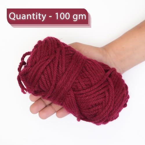Image of picknMAKE DIY Crochet Placemat Kit for Beginners Adult - 13.75 Inch Round Maroon Placemat Craft Kit with Wool, 6MM Crochet Hook, Cutter & Step-by-Step Instructions - Perfect for Home Decor