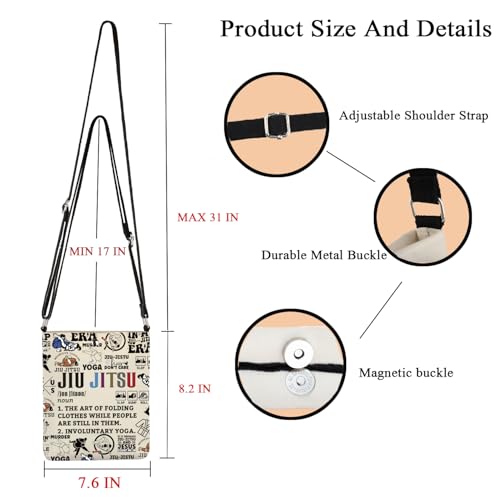 POFULL Jiu Jitsu Crossbody Bag Martial Artist Gift Judoka Gifts Martial Art Lovers Gift Combat Sport Gift Jujitsu Coach Gift2