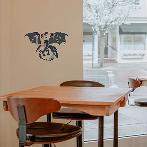 FINGERINSPIRE Dragon Painting Stencil 29.7x21cm Reusable Pterosaur Pattern Drawing Stencil Hollow Out Dragon Craft Template for Painting on Fabric Tiles Floor Furniture Wood DIY Art Crafts - Image 4
