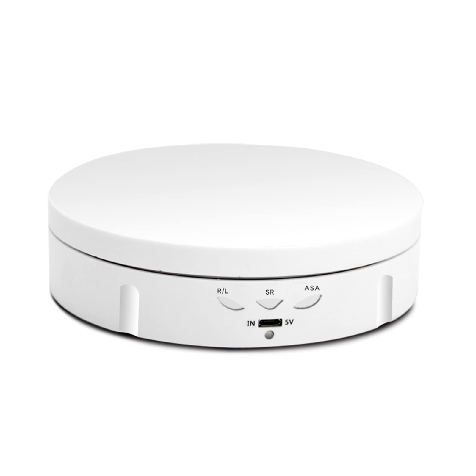 Plato giratorio eléctrico de 360 grados, 14 cm, plato giratorio eléctrico profesional para exhibición de productos, exhibición de joyas, fotografía, pastel de boda, hasta 100 kg, blanco/negro (blanco)