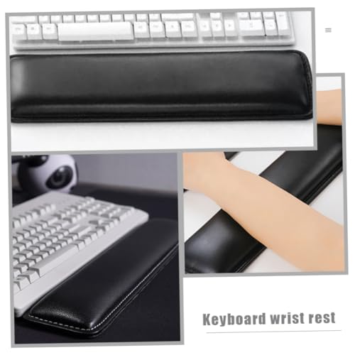 Support poignet clavier PLAFOPE en cuir noir coussin ergonomique
