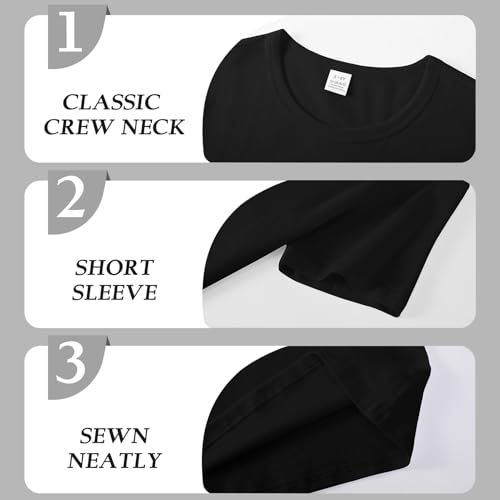 Image of 2-Pack Kids Cotton T-Shirts Short Sleeve Basic Tops for Toddlers Boys Girls