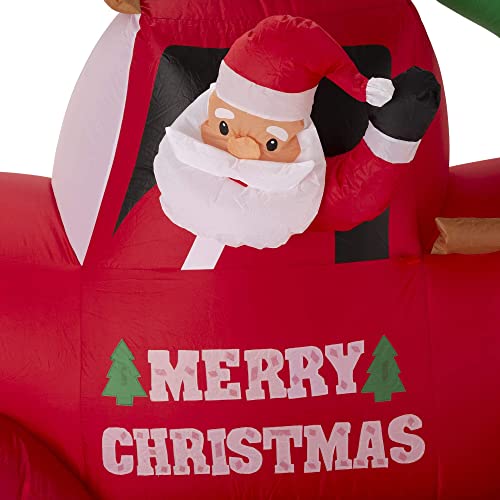 Christmas Inflatable Decoration 7 Feet Santa On Red Truck Built-In Lights Outdoor & Indoor Holiday Yard Decor Blow Up Festival Decor #TOP4