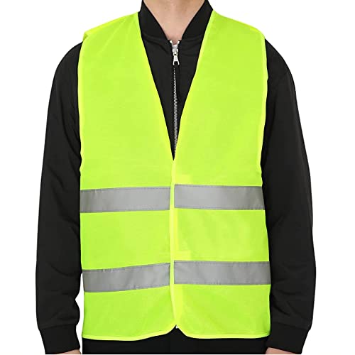 AUTOZOCO Chaleco reflectante de alta visibilidad, Chaleco de seguridad, Chaleco de seguridad reflectante, Chaleco de construcción, Chaleco de trabajo, Chaleco de tráfico, Talla XL