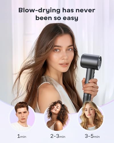 Image of Bopcal Hair Dryer, Ionic Hair Dryer with Diffuser, 150,000 RPM Professional High-Speed Blow Dryer, 500M Negative Ions Fast Drying, Lightweight Low Noise for Curly & Straight Hair, Travel Friendly