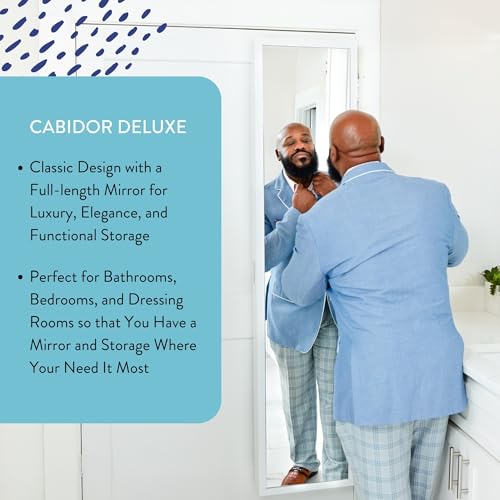 Deluxe Mirrored Behind The Door Adjustable Medicine Cabinet, Kitchen & Bathroom Storage Cabinet