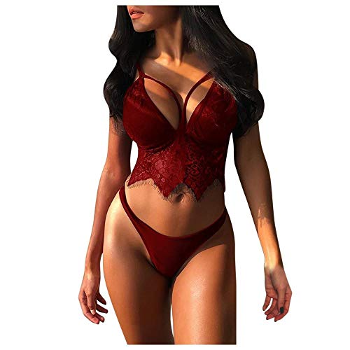 Lingerie sexy pour femmes en dentelle fine et transparente