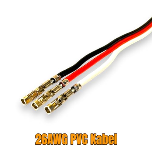 VUNIVERSUM 3Pin Premium Servo Verlängerungskabel Servokabel Litze 26AWG 30 Kerne für Modellbau JR Futaba kompatibel flexibel - Länge ist wählbar (5X Meter 26AWG)