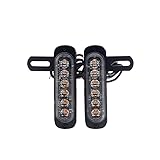 Motorcycle Tail Light Universal For B6 Dual License Plate LED Tail Brake Light ATV Burst Flash Stop Lamp Rear Turn Signal Light Auxiliary Light(Type B Red)