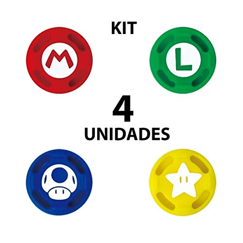 4 Grips Capa Analógico Para Joy-con Nintendo Switch Mario