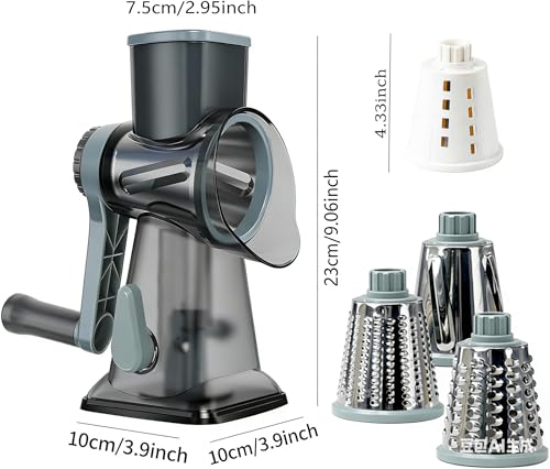 KalraMay Rotary Cheese Grater with Handle Multifunctional Shredder - image 6