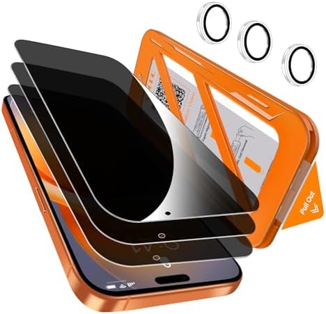 QHOHQ [1-Second Auto-Install] 3 Pack Privacy Screen Protector for...