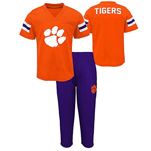 Outerstuff NCAA Little Boys (4-7) Training Camp Short Sleeve Top and Pant Set, Clemson Tigers, Large (7)