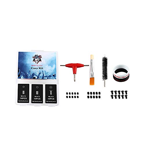Demon Killer RDA Vis, Kit Vis de haute qualité 304, M2.5*3 et M3.0*3Hex Vis de réglage de la douille, M2.5*4 Vis cruciforme à tête ronde, Coil Cleaning Tools DIY Vaping Tool Allen Key Vape Bands