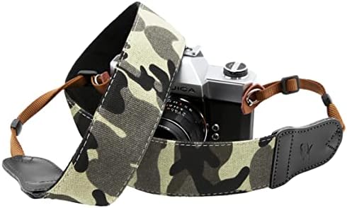 Red Flower Camera Strap - Double Layer Cowhide Ends,2"Wide Pure Cotton Embroidered Woven Camera Strap,Adjustable Universal Neck & Shoulder Strap for All DSLR / SLR Cameras,Gift for Photographers