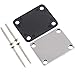 KAIY 2 Pack Guitar Chrome Neck Plates with Screws for Electric Guitars, Strat Tele Style Guitar Cigar Box Guitar Parts Repair Replace