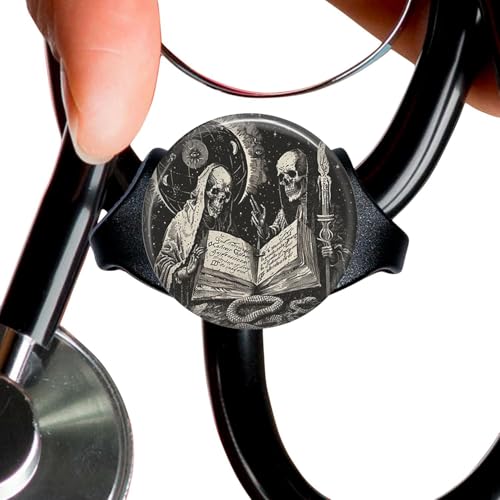 Dark Skeleton StethoscopeTag Personalized,Nurse Doctor StethoscopeID Tag Customized, Medical StethoscopeName Tag,Ideal for Anyone That uses a Stethoscope, Nursing Students,etc.