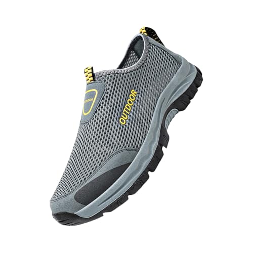 YANFJHV Zapatillas deportivas de moda para hombre para primavera y, parte inferior plana, malla transpirable ligera, sin cordones, cómodas, lisas, sencillas. Características: zapatos para hombre 39,