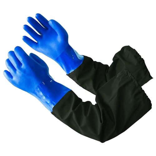 CZAYEFNH Guantes de estanque, 70CM Guantes Trabajo Guantes Largos guantes largos de goma impermeables con codo de longitud, guantes de acuario