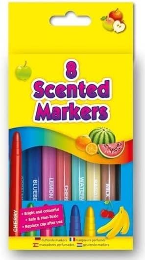 BG Kids Scented Colouring Marker Pens Assorted - Pack of 8