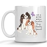 La Vie À L'Aquarelle Est Plus Belle Avec Un Cavalier King Charles Spaniel Mug À Café Céramique Mug Mignonne Tasse À Café Pour Maison Cacao Cuisine 330Ml