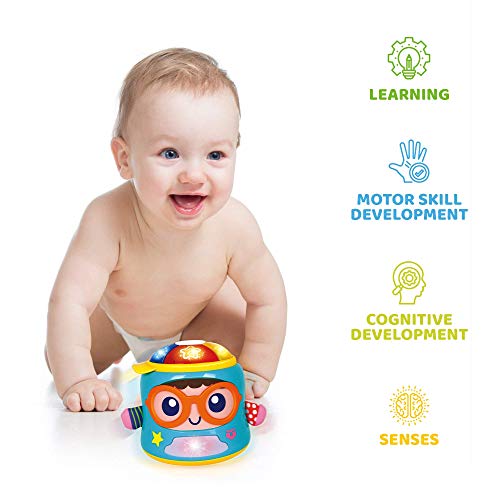 Happy Baby Musical Toy & Soother – Tumbler Baby Activity Toy For Crawling And Sitting Babies – Baby Sensory Toy With Lights, Words, Music & 2-Play Modes – For Babies 6 Months & Up #TOP1