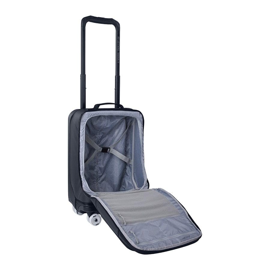 EVOC Borsa trolley ibrida a 4 ruote da 40 l, impermeabile, espandibile, con ruote da skate interne, manico telescopico estensibile, scomparti per laptop e tablet, perfetta per viaggi aerei e cyclin
