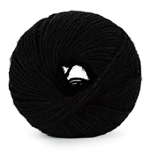Image of Vardhman BabySoft Knitting Yarn | 100% Acrylic Wool | 4 Ply | Thin Knitting & Crocheting Hook Thread & Lightweight | Special Baby Wool | 150 Grams (6 Balls of 25g) | Machine Washable | Ideal for Blankets, Hats, Booties Ultra-Soft for Baby Sweaters, Blankets, Caps, Socks, Soft toys, Art & craft | Available in multicolors - (BBL021 - Black)