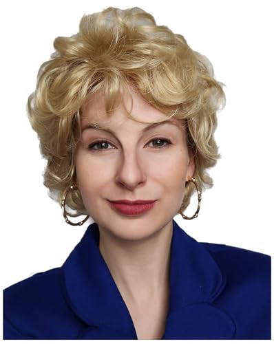 ALLAURA Golden Grandma Wig – Rose Gold Old Lady Style for Women, One Size Fits All | Betty-Inspired Design
