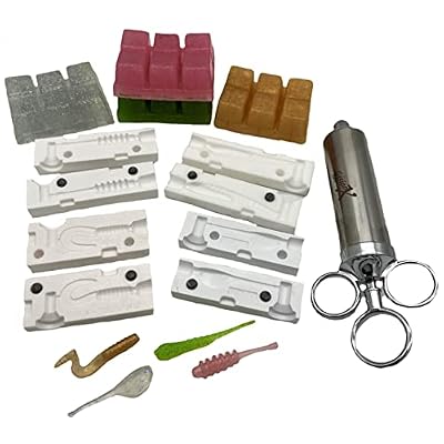 Crappie Soft Plastic Fishing Lure Making KIT - 4 MOLDS, Injector, 4 Colors Resin - FusionX Fishing InjeX - Great for Perch and Panfish
