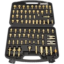 77PCS Automotive AC Leak Detection Kit, Brass Air Conditioning Leak Test Tool Set with Connectors, Portable A/C Leak Tester Repair Kit for Car, Truck and Vehicle AC Systems