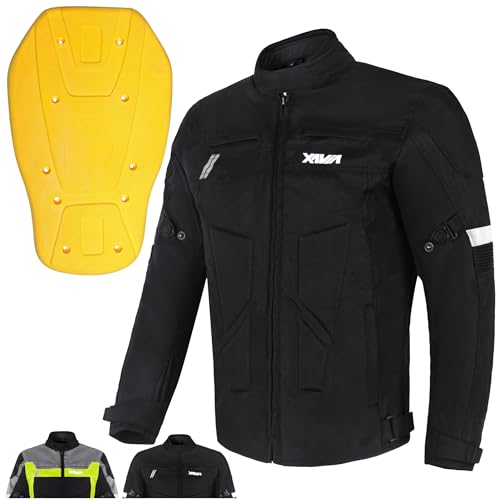 XAVIA GALE Herren-motorradjacke – Wasserdichte Und Belüftete Motorradjacke Mit Schutzstufe 2 | Für Alle Jahreszeiten (L, Schwarz)