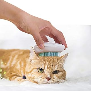 YUNTAN Cats Grooming Comb for Long and Short Hair Cat Dogs Pets Massage Brush Soft Silicone Washable Self Cleaning Brush for Shedding