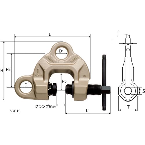 スーパー吊りクランプSDC1N 1ton スーパー吊りクランプSDC1N