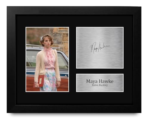 HWC Trading Maya Hawke Strange Hawkins Thing Robin Buckley Gifts Printed Signed Autograph Picture for TV Show Fans - US Letter Framed