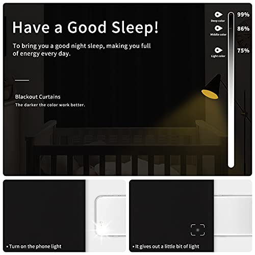Image of Easy-Going Blackout Curtains for Bedroom, Solid Thermal Insulated Grommet and Noise Reduction Window Drapes, Room Darkening Curtains for Living Room, 2 Panels(42x84 in, Black)