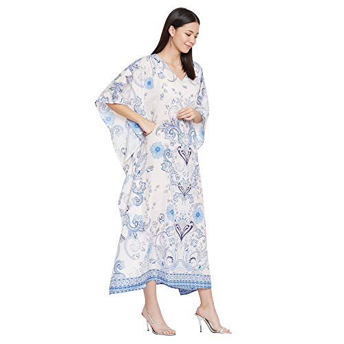 Image of Oussum Women Long Maxi Plus Size Polyester Kaftan Gown, Womens Kaftan Dresses Lounge Resort Wear, Plus Size Kaftan