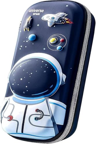 Image of Stylbase Pencil Box Suitcase for Boys & Girls | Hard School Pencil Case Geometry Box with Password Lock & Handle | Pencil Pouch for School Supplies Kids (Midnight Blue)