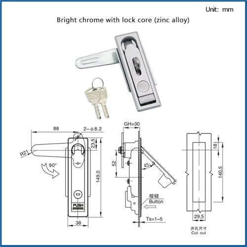 Armoire de commande électrique sécurisée par verrouillage plat zinc